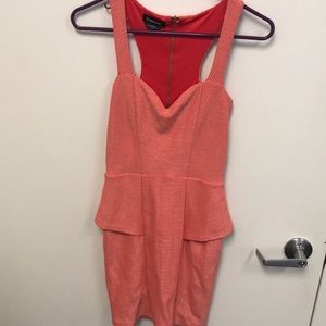 Bebe Orange Peplum Dress